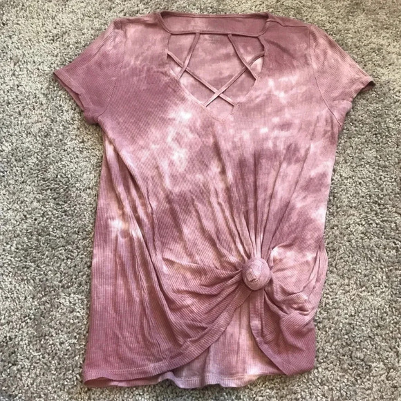 American Eagle Outfitters Tops - American Eagle Pink Tie-Dye ribbed soft & sexy shirt